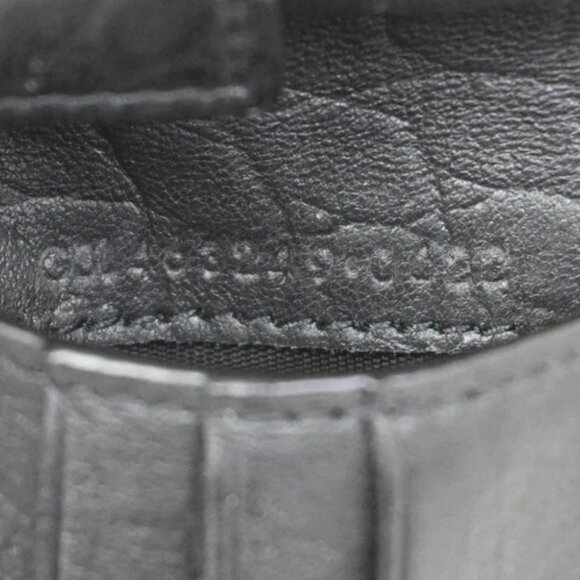 SAINT LAURENT YSL Logo Bifold Compact Wallet Embossing Leather BK Italy 84RL530 - Picture 12 of 13